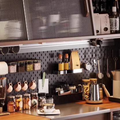 Modern Oak Wood Sideboard with Sliding Doors Image - 6