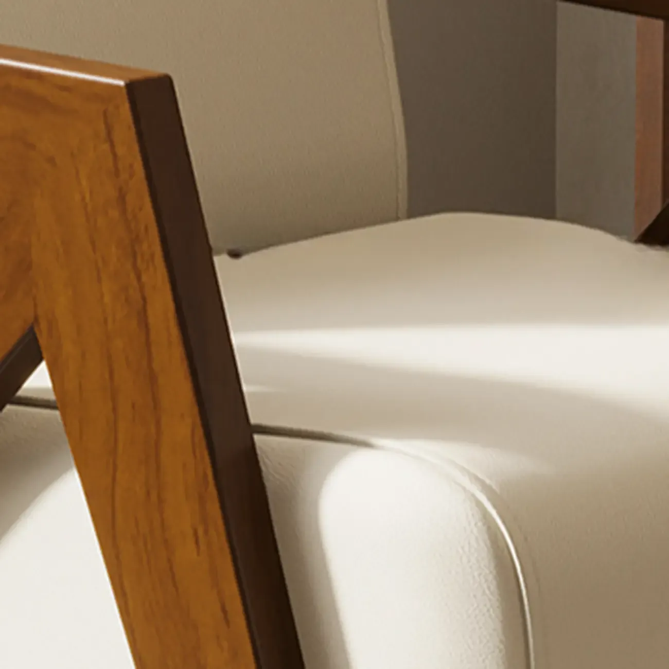 Arm Chair Linen Faux Leather Living Room Image - 10