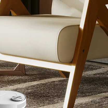 Arm Chair Linen Faux Leather Living Room Image - 11