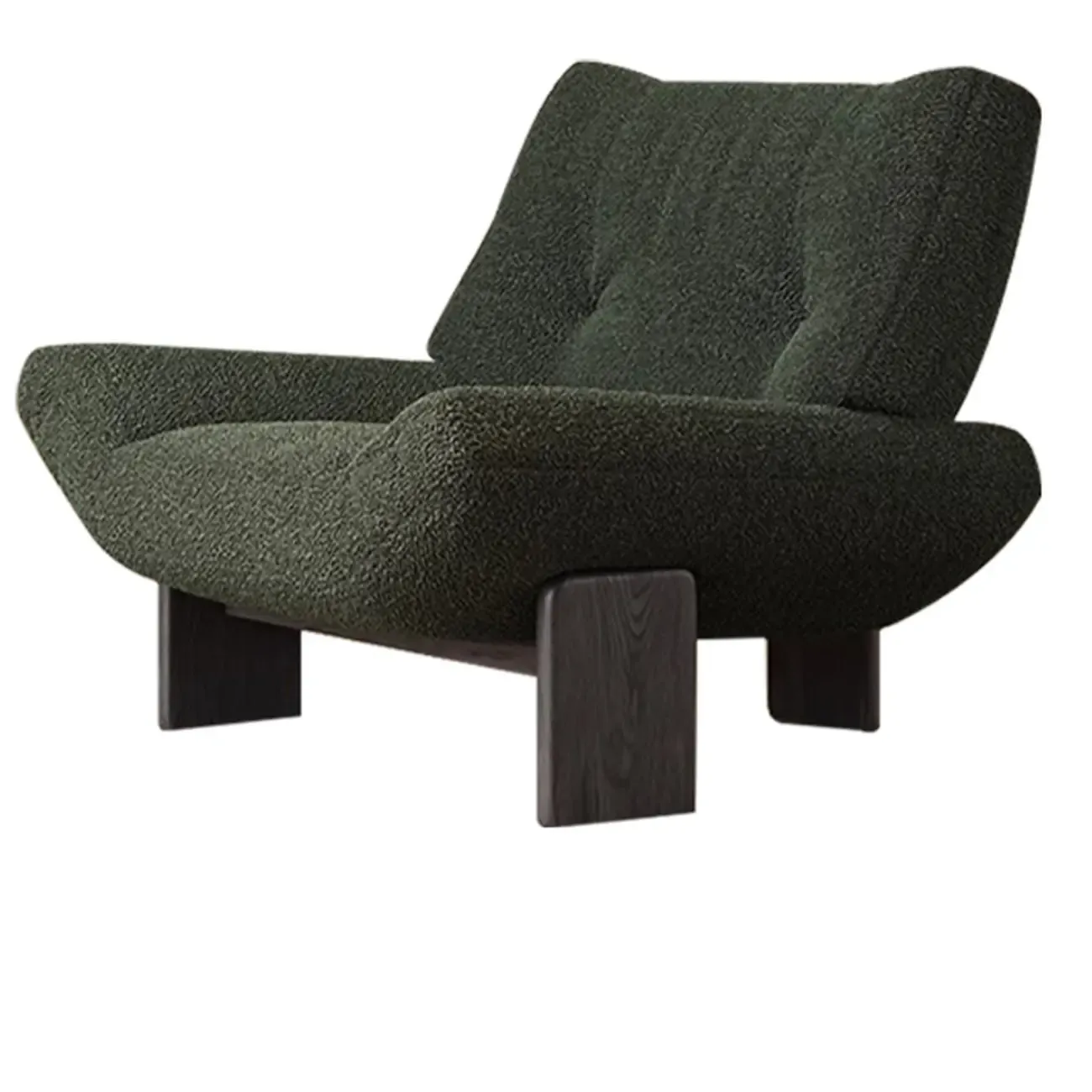 Modern High Back Chenille Accent Chair Living Room Image - 2