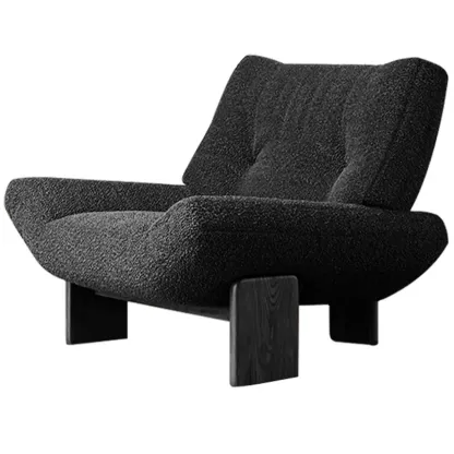 Modern High Back Chenille Accent Chair Living Room Image - 5