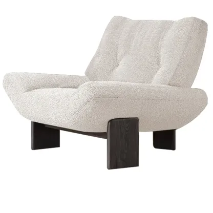 Modern High Back Chenille Accent Chair Living Room Image - 7