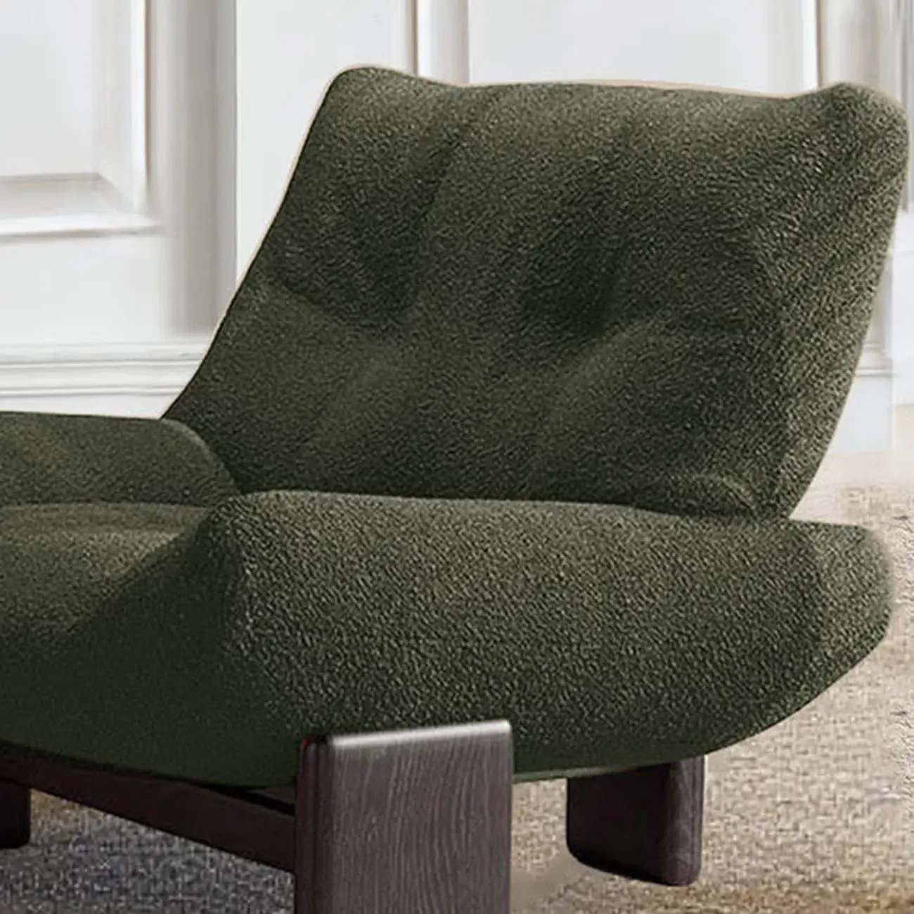 Modern High Back Chenille Accent Chair Living Room Image - 8 | homeyfad
