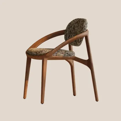 Modern Upholstered Arm Dining Chairs with Foot Pads Image - 8