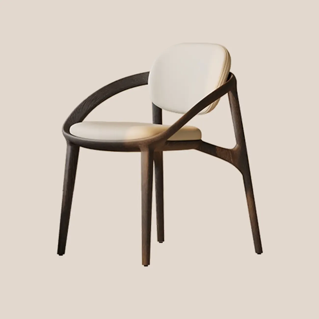 Modern Upholstered Arm Dining Chairs with Foot Pads Image - 9