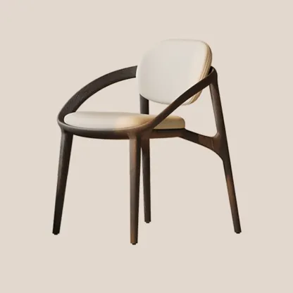 Modern Upholstered Arm Dining Chairs with Foot Pads Image - 9