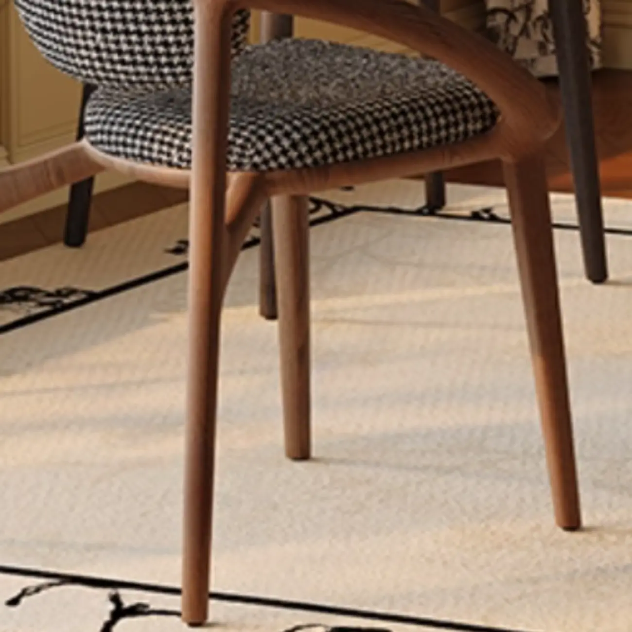 Modern Upholstered Arm Dining Chairs with Foot Pads Image - 5 | homeyfad