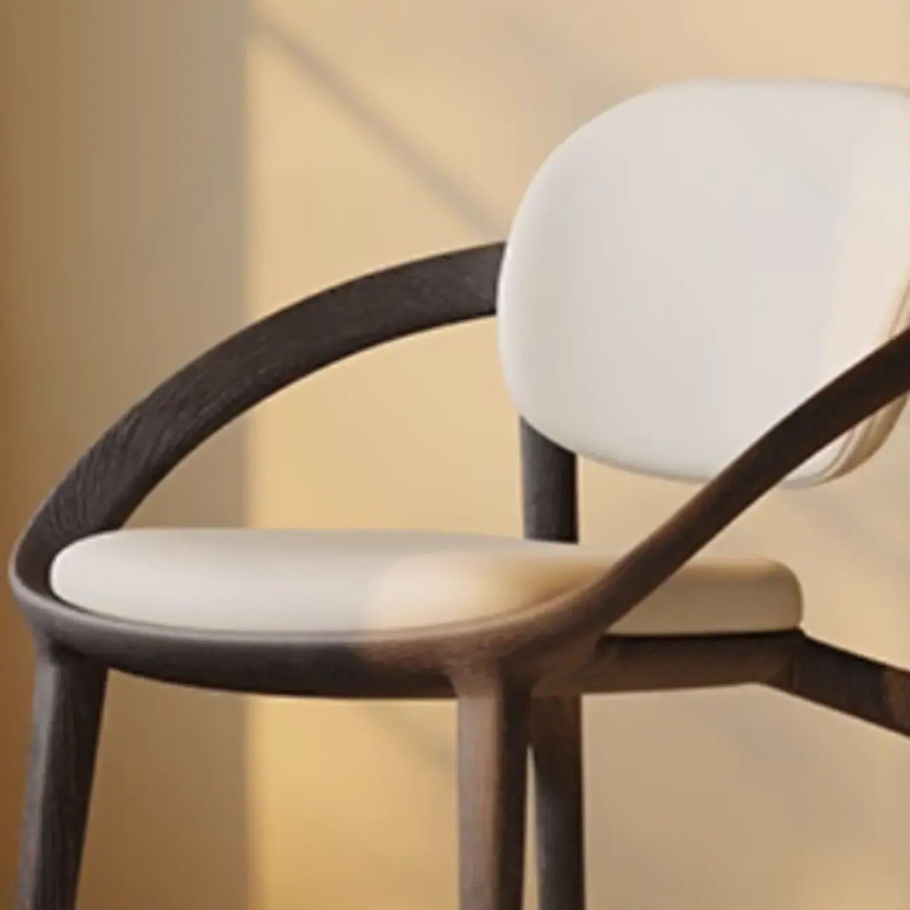 Modern Upholstered Arm Dining Chairs with Foot Pads Image - 4
