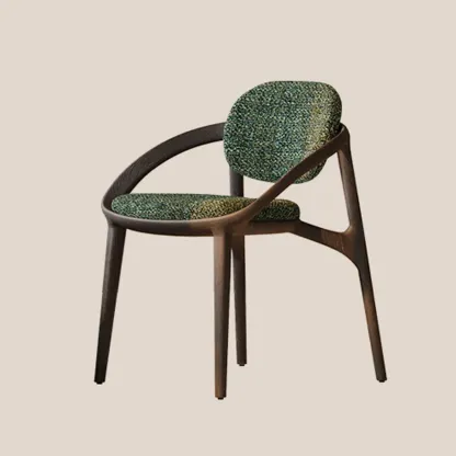 Modern Upholstered Arm Dining Chairs with Foot Pads Image - 12