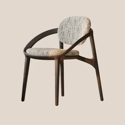 Modern Upholstered Arm Dining Chairs with Foot Pads Image - 15