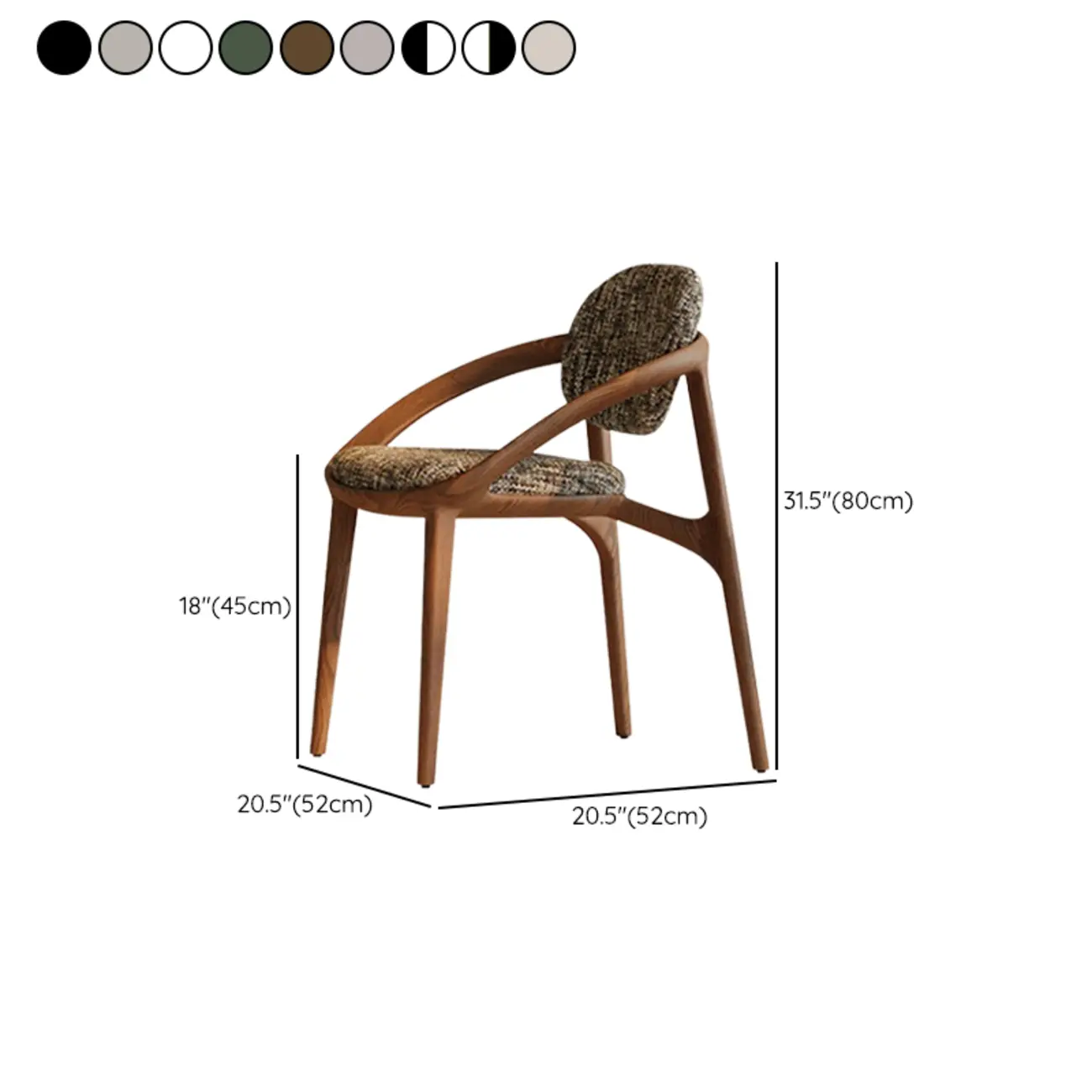 Modern Upholstered Arm Dining Chairs with Foot Pads #size | homeyfad