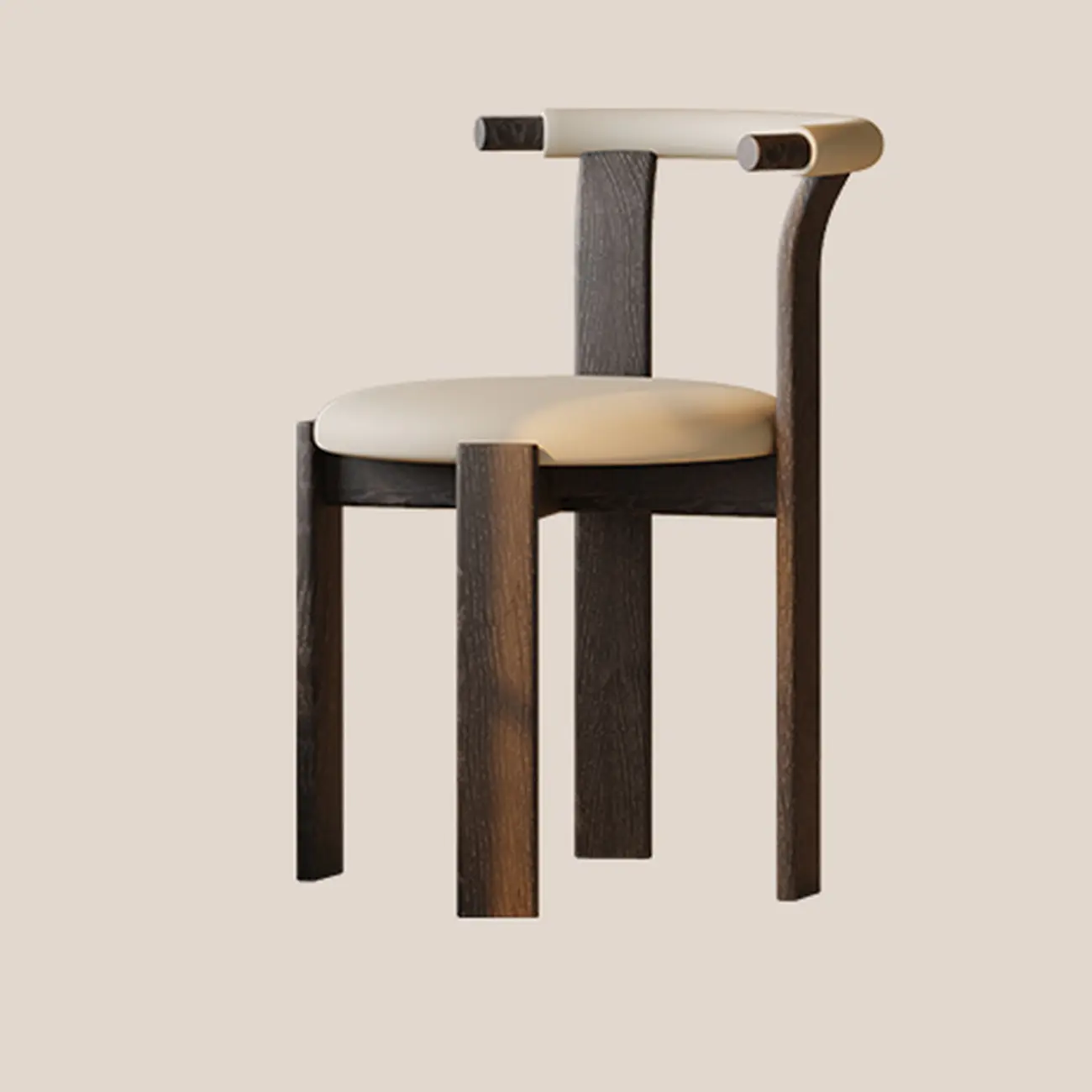 Elegant Open Back Upholstered Armless Wood Dining Chairs Image - 4 | homeyfad