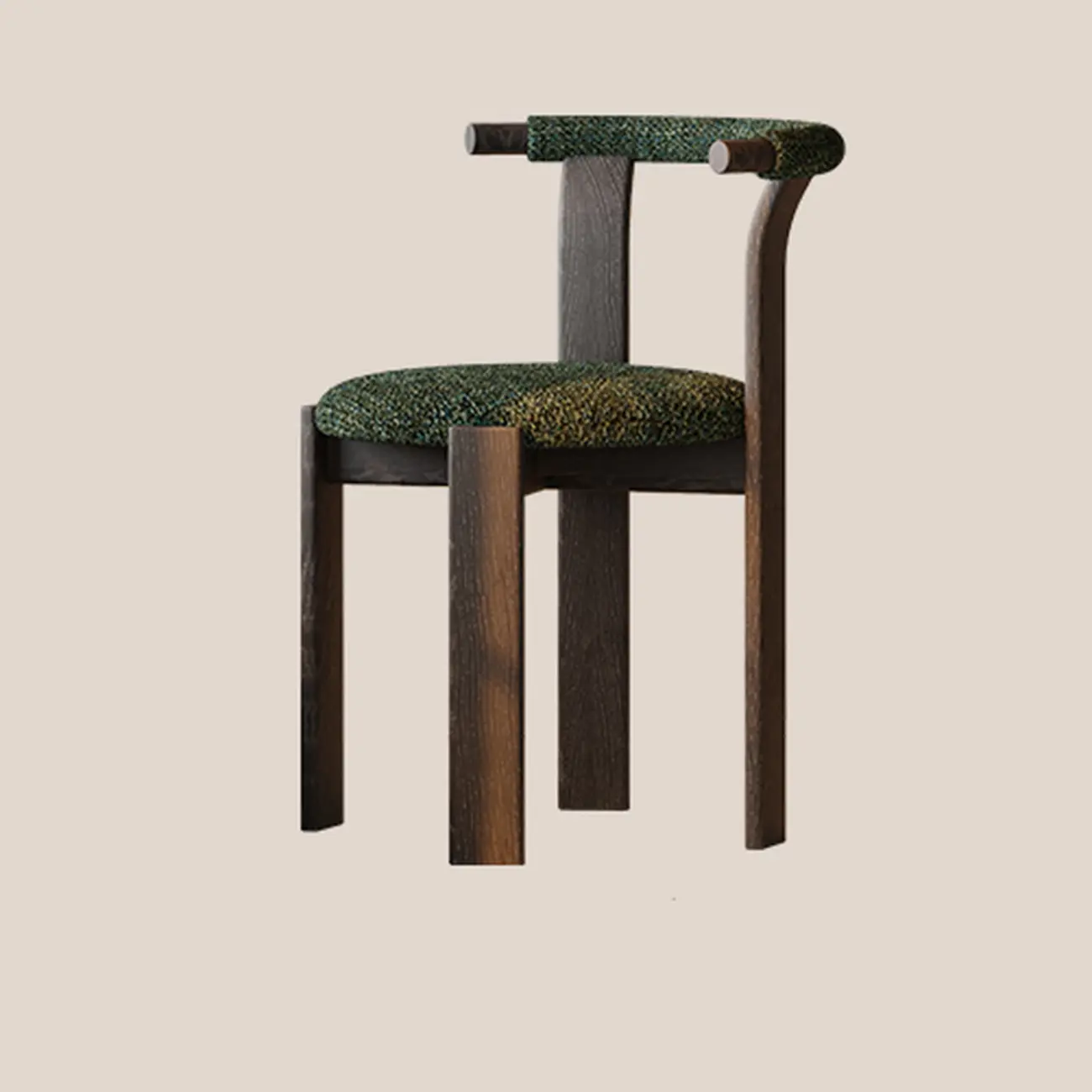 Elegant Open Back Upholstered Armless Wood Dining Chairs Image - 5 | homeyfad