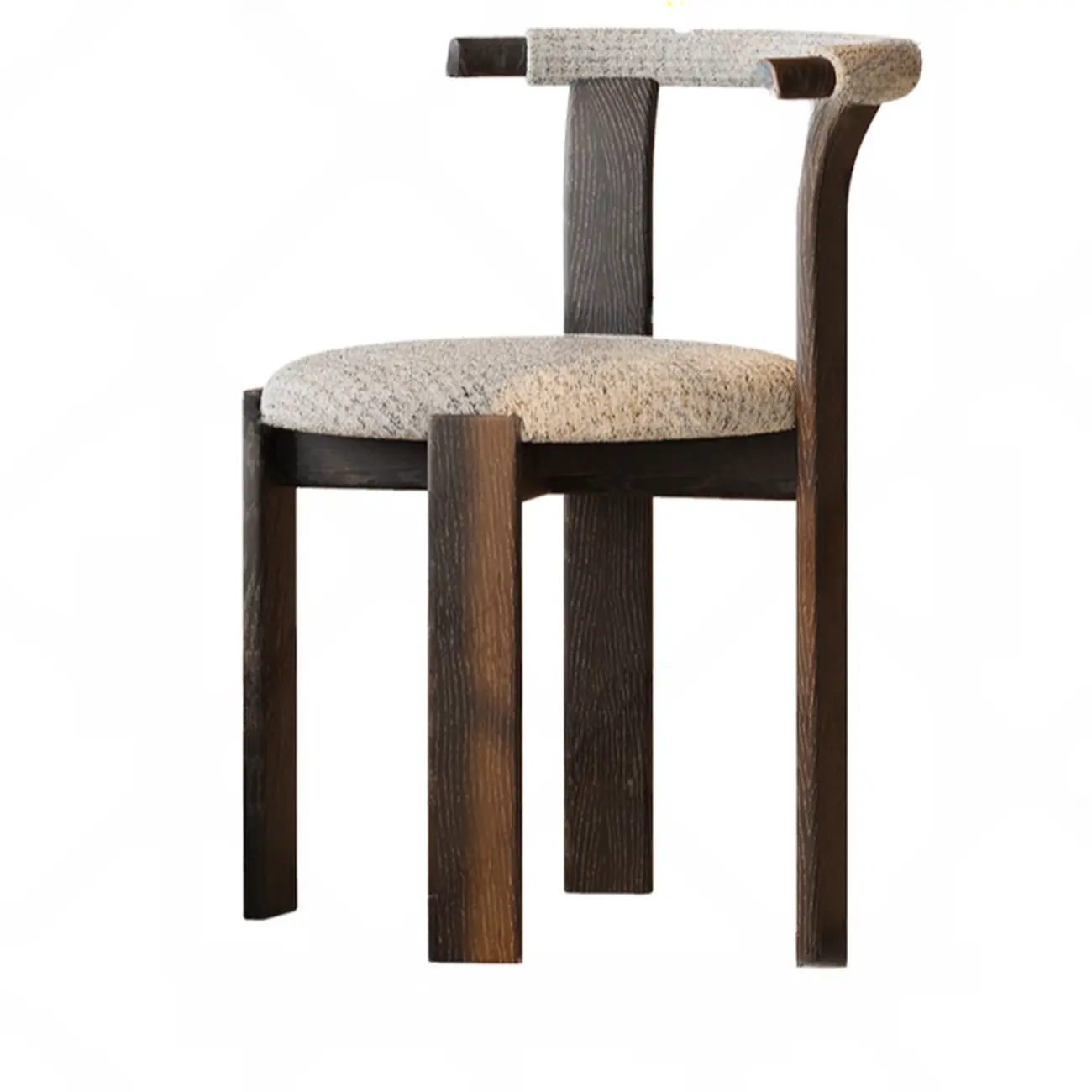 Elegant Open Back Upholstered Armless Wood Dining Chairs Image - 6 | homeyfad