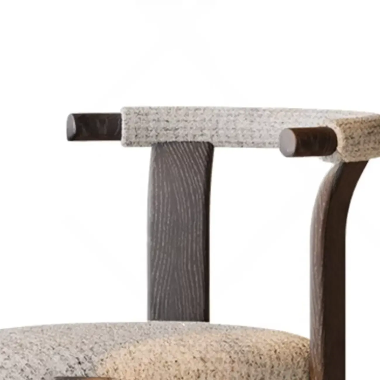 Elegant Open Back Upholstered Armless Wood Dining Chairs Image - 8