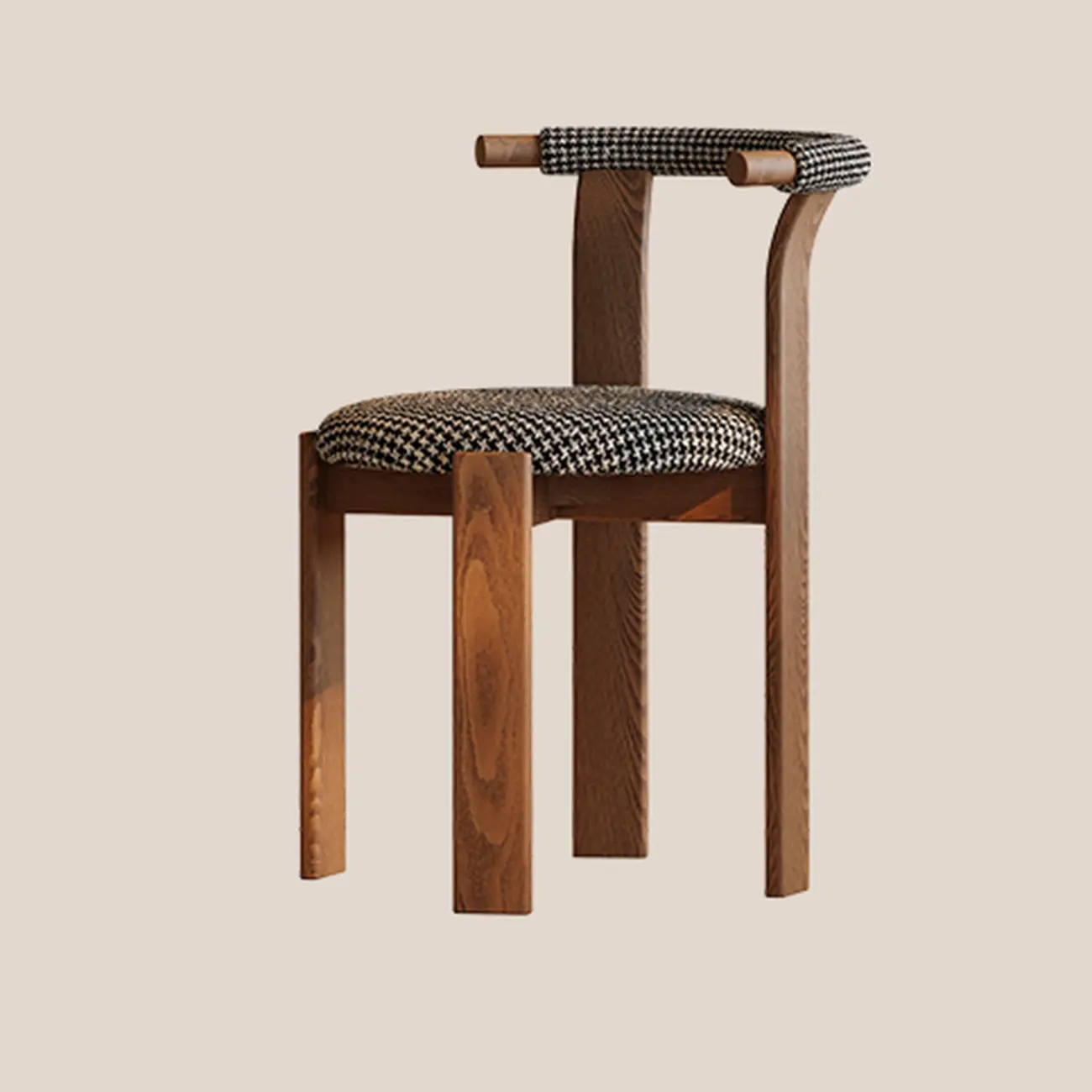 Elegant Open Back Upholstered Armless Wood Dining Chairs Image - 9 | homeyfad