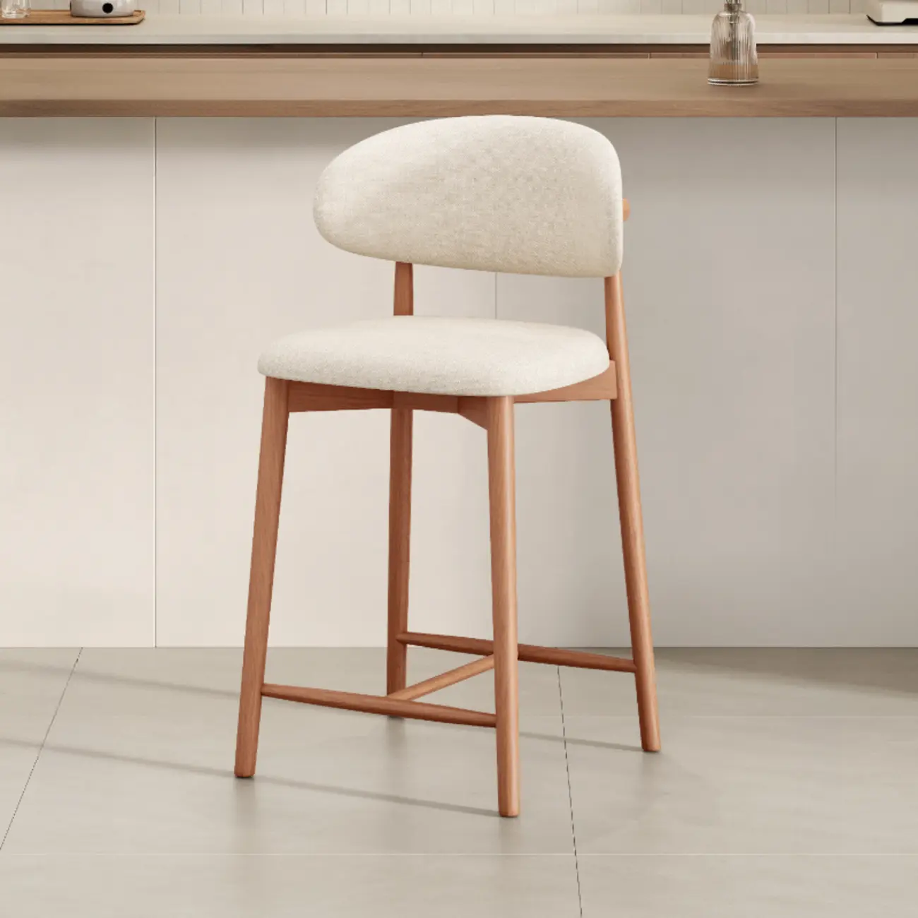 Mid Century Modern Upholstered Bar Stool with Back Image - 19 | homeyfad