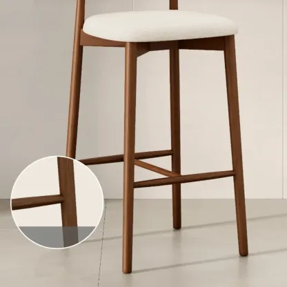 Mid Century Modern Upholstered Bar Stool with Back Image - 6