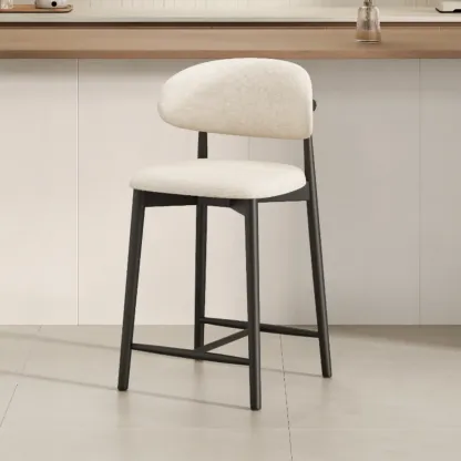 Mid Century Modern Upholstered Bar Stool with Back Image - 10
