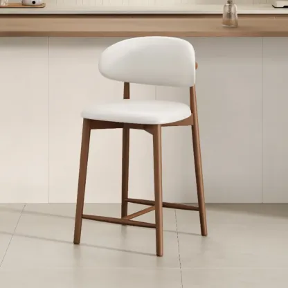 Mid Century Modern Upholstered Bar Stool with Back Image - 23