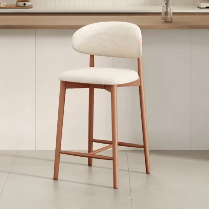 Mid Century Modern Upholstered Bar Stool with Back Image - 26