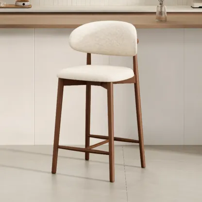 Mid Century Modern Upholstered Bar Stool with Back Image - 28