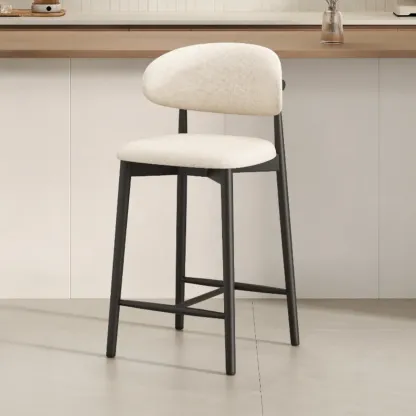 Mid Century Modern Upholstered Bar Stool with Back Image - 30