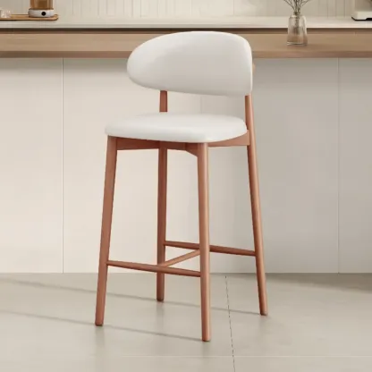 Mid Century Modern Upholstered Bar Stool with Back Image - 35
