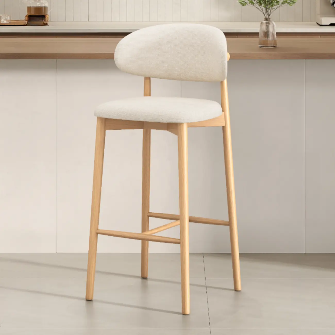 Mid Century Modern Upholstered Bar Stool with Back Image - 40 | homeyfad