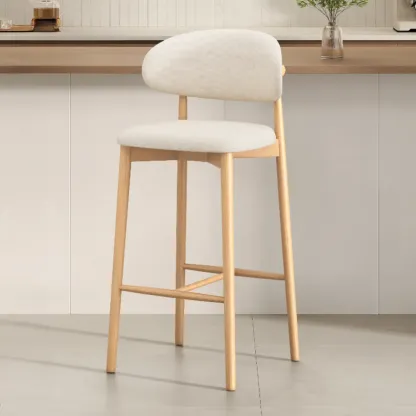 Mid Century Modern Upholstered Bar Stool with Back Image - 40