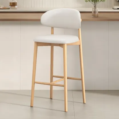 Mid Century Modern Upholstered Bar Stool with Back Image - 41