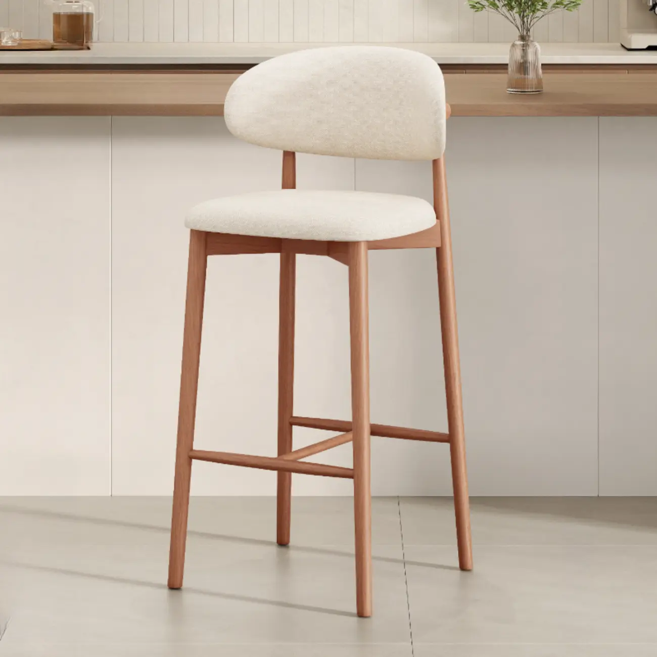 Mid Century Modern Upholstered Bar Stool with Back Image - 42 | homeyfad