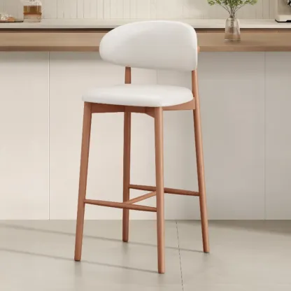 Mid Century Modern Upholstered Bar Stool with Back Image - 43
