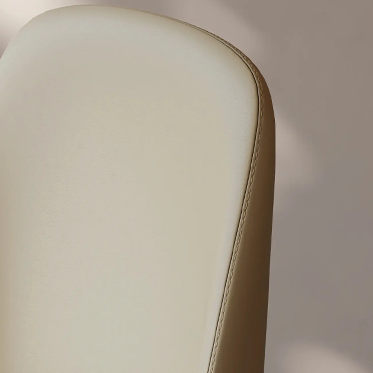 Elegant White Faux Leather Armless Wood Dining Chair Image - 7 | homeyfad