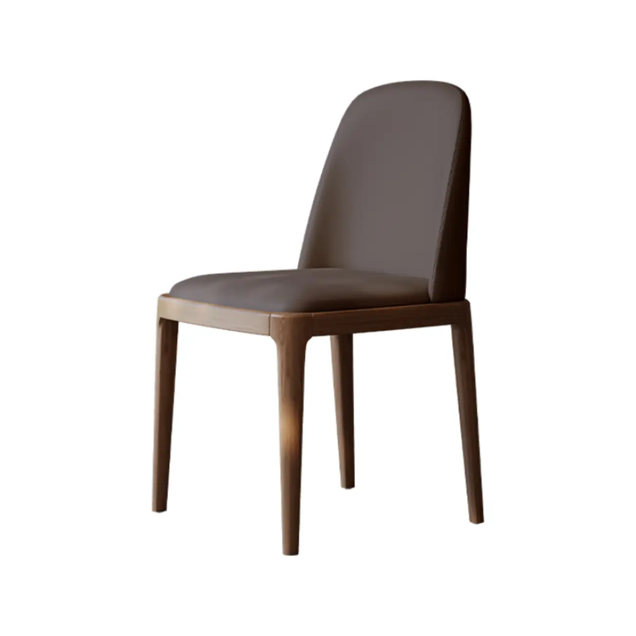 Elegant White Faux Leather Armless Wood Dining Chair Image - 11 | homeyfad