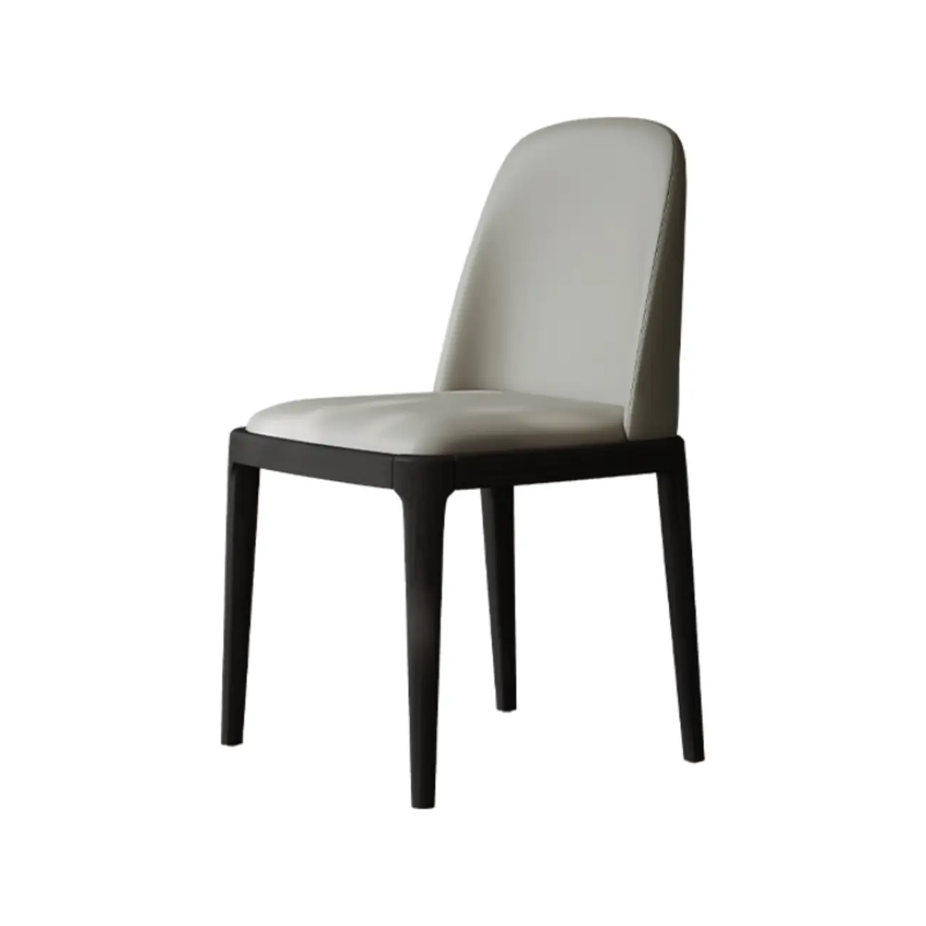 Elegant White Faux Leather Armless Wood Dining Chair Image - 13 | homeyfad