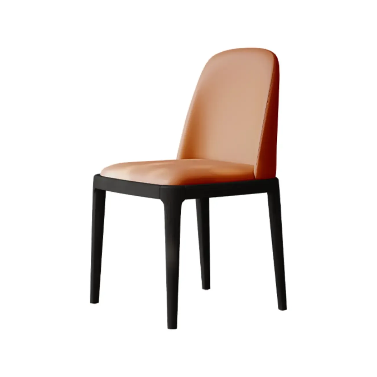 Elegant White Faux Leather Armless Wood Dining Chair Image - 19