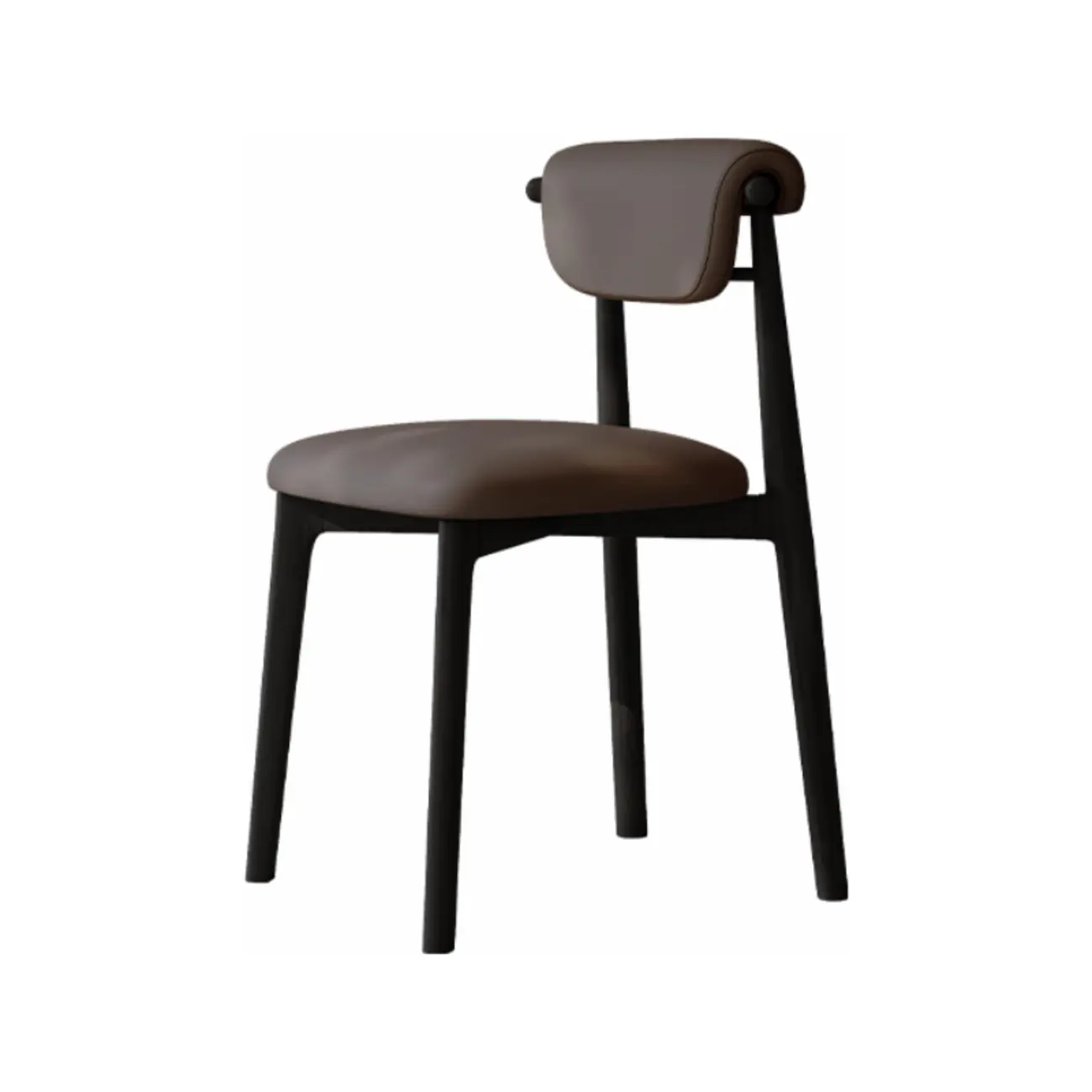 Wooden Armless Faux Leather Low Back Dining Chairs Image - 13 | homeyfad