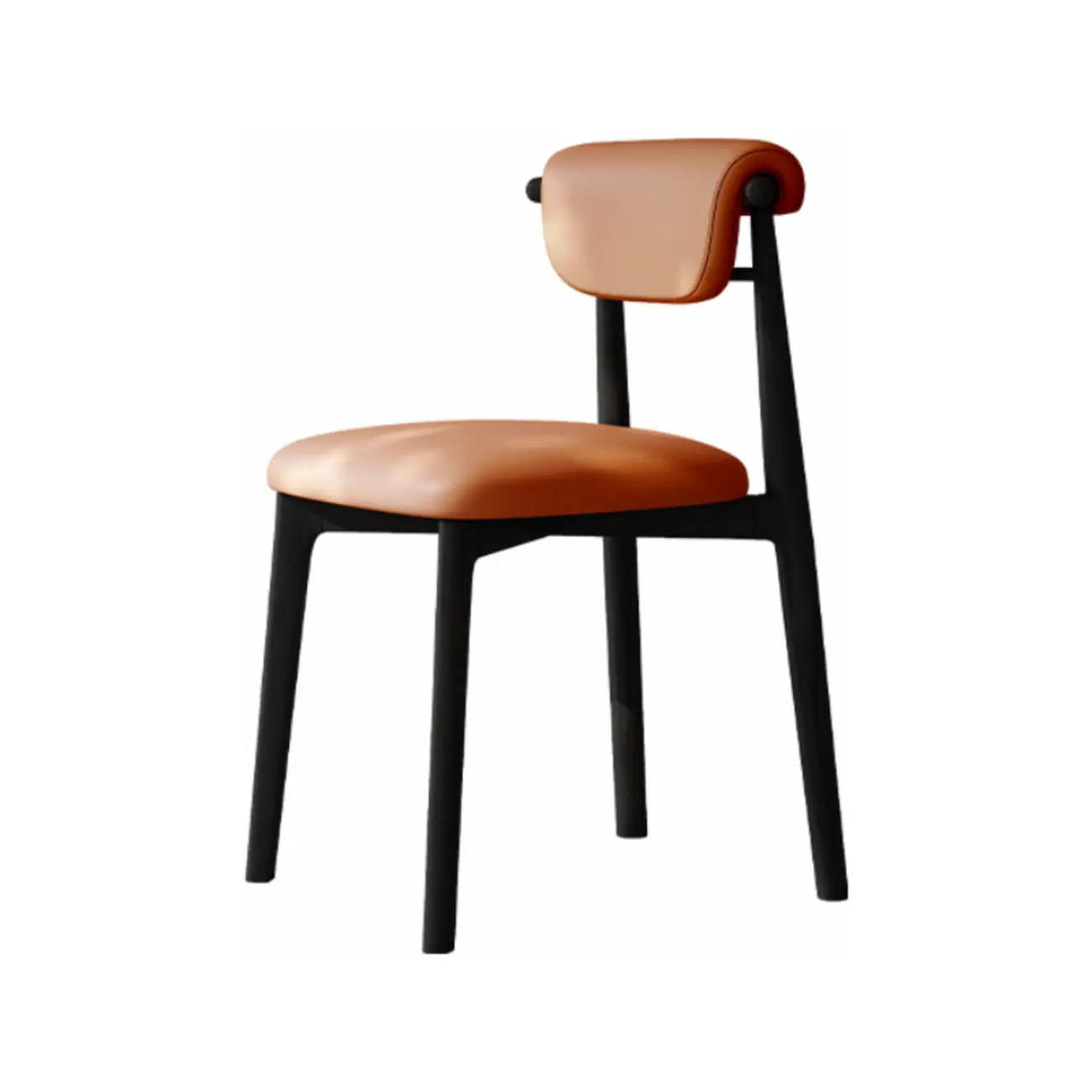 Wooden Armless Faux Leather Low Back Dining Chairs Image - 15 | homeyfad