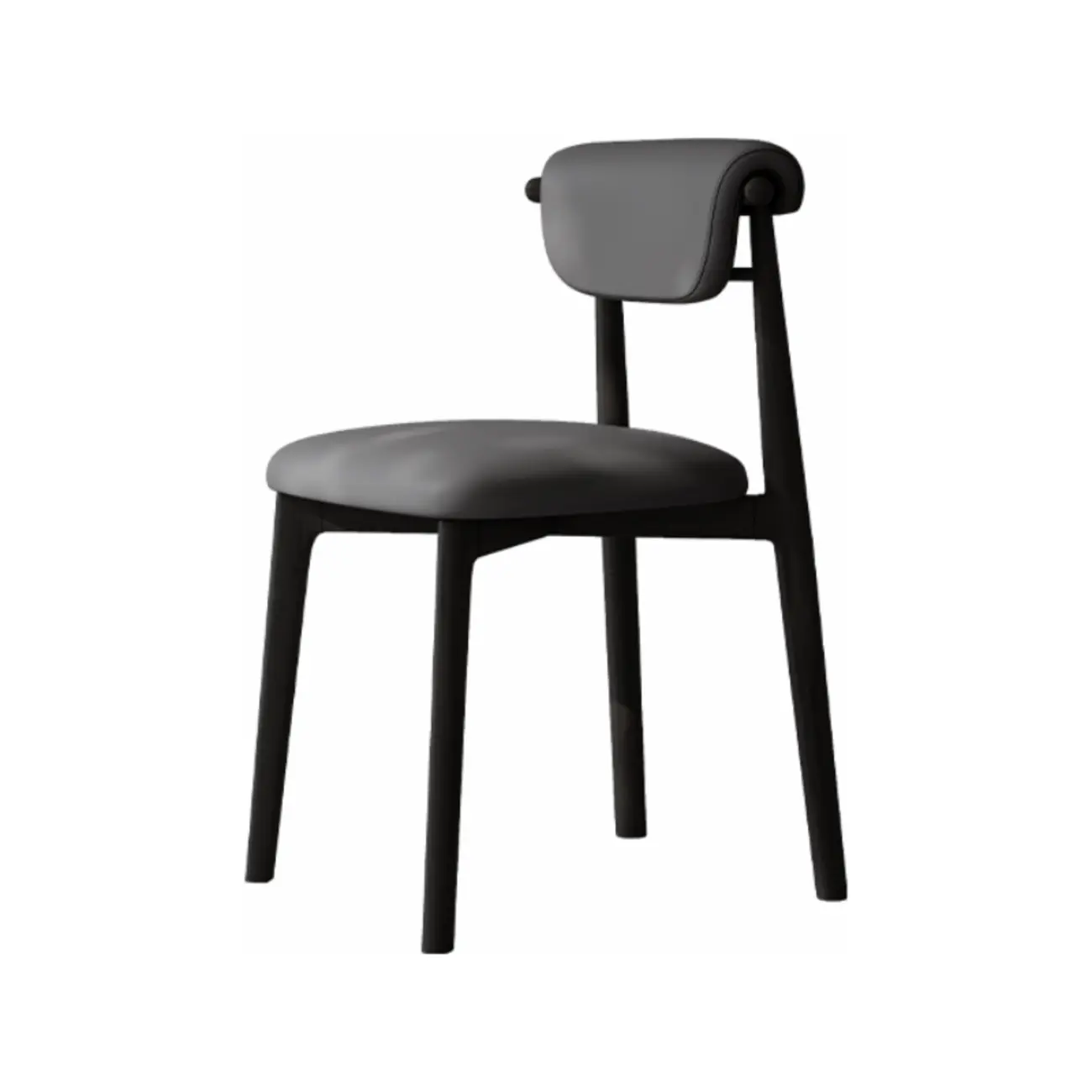 Wooden Armless Faux Leather Low Back Dining Chairs Image - 16 | homeyfad