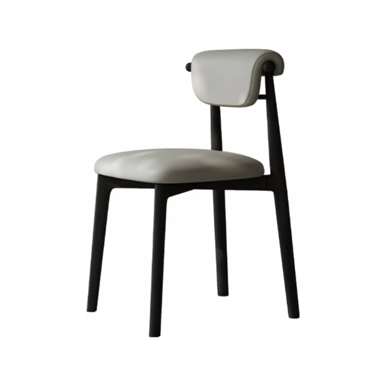 Wooden Armless Faux Leather Low Back Dining Chairs Image - 17 | homeyfad