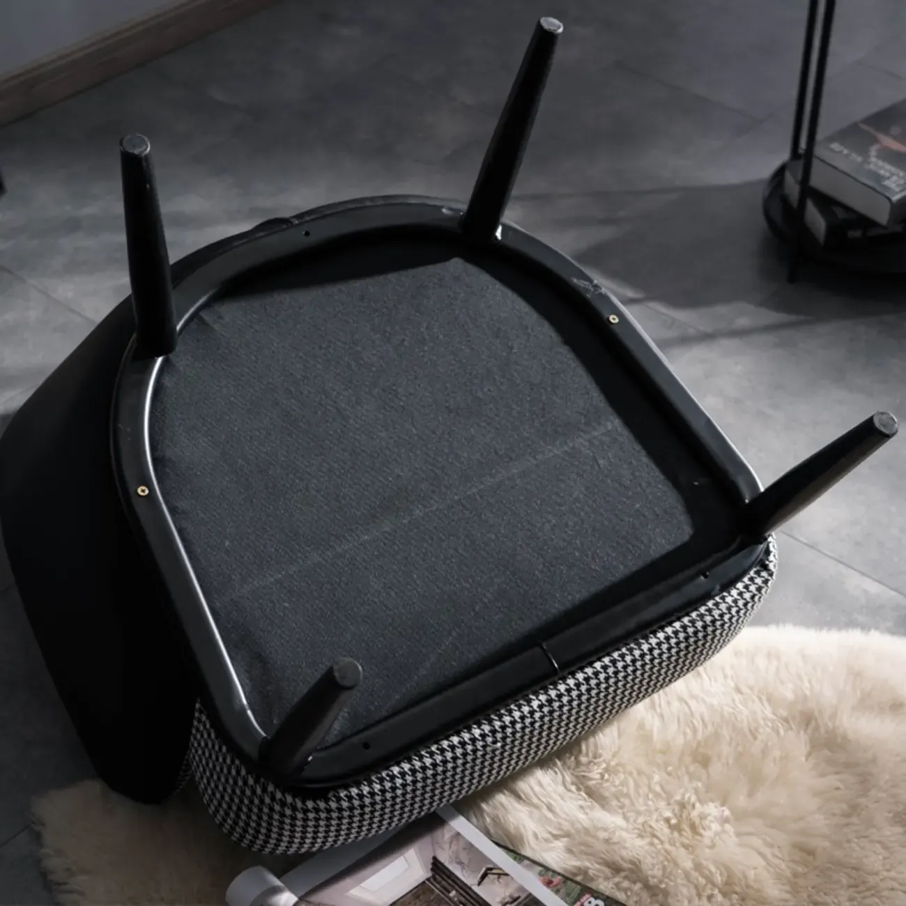 Modern Barrel Chair Faux Leather Living Room Image - 6