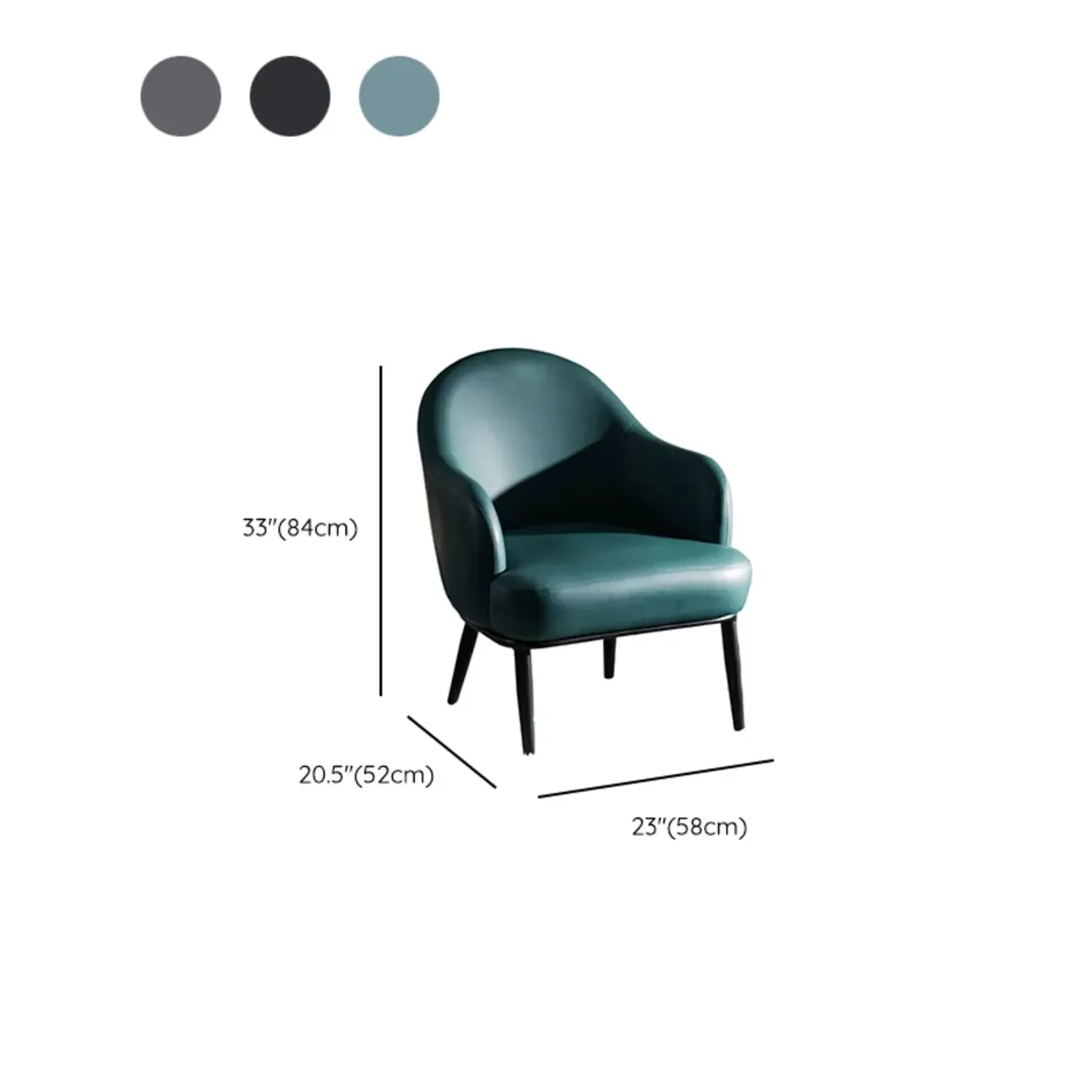 Modern Barrel Chair Faux Leather Living Room #size