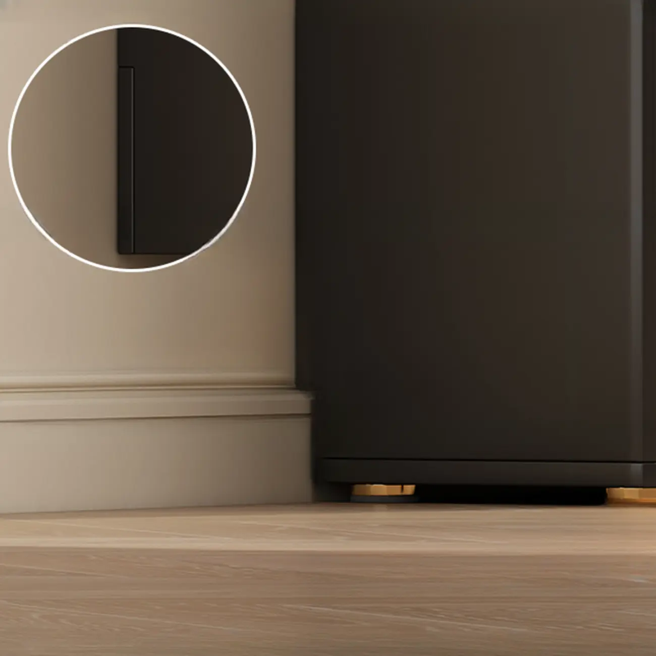 Modern Black Slab Cabinet Sideboard with Storage Image - 8 | homeyfad