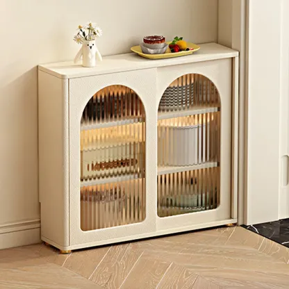 Modern Black Slab Cabinet Sideboard with Storage Image - 9