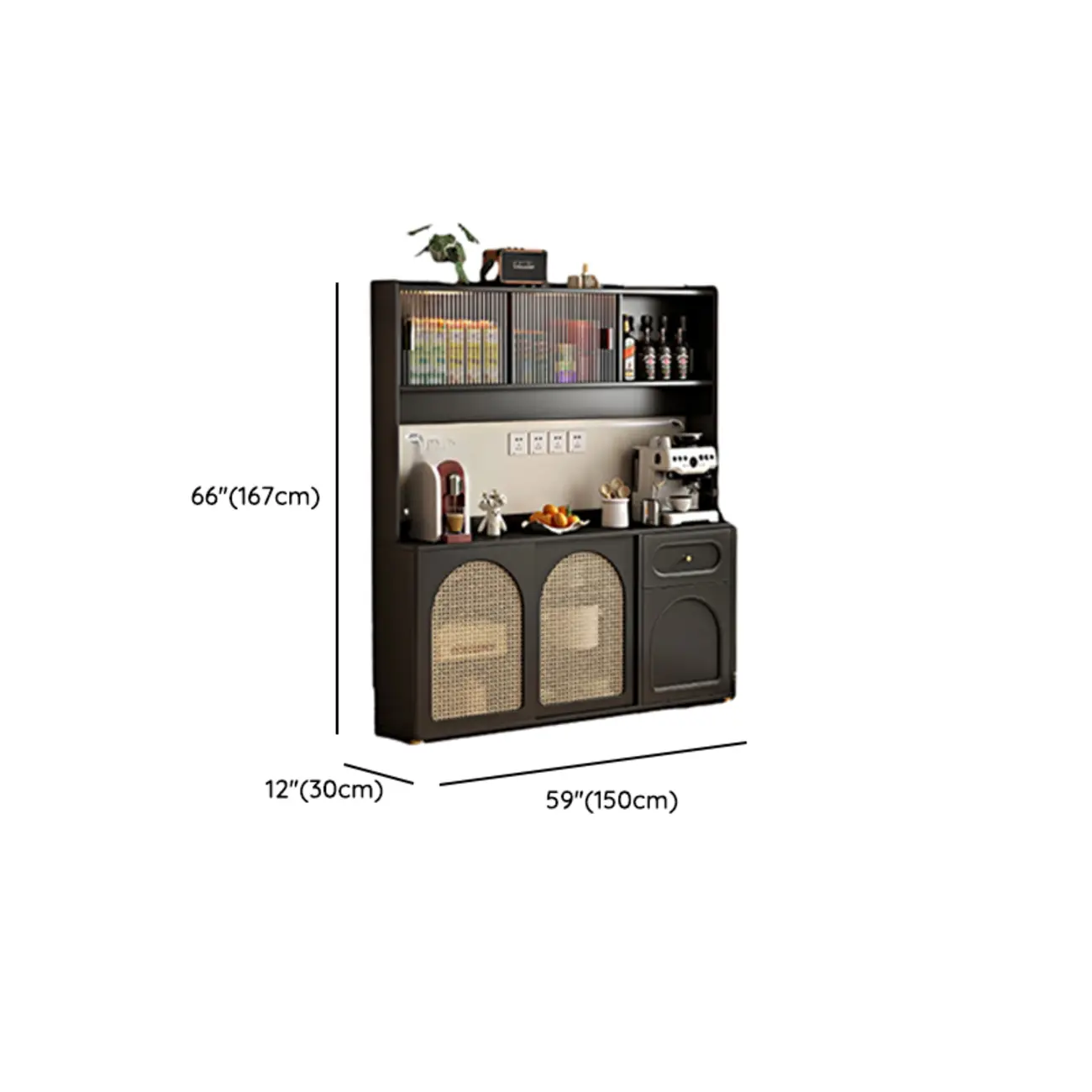 Modern Black Slab Cabinet Sideboard with Storage Image - 13 | homeyfad