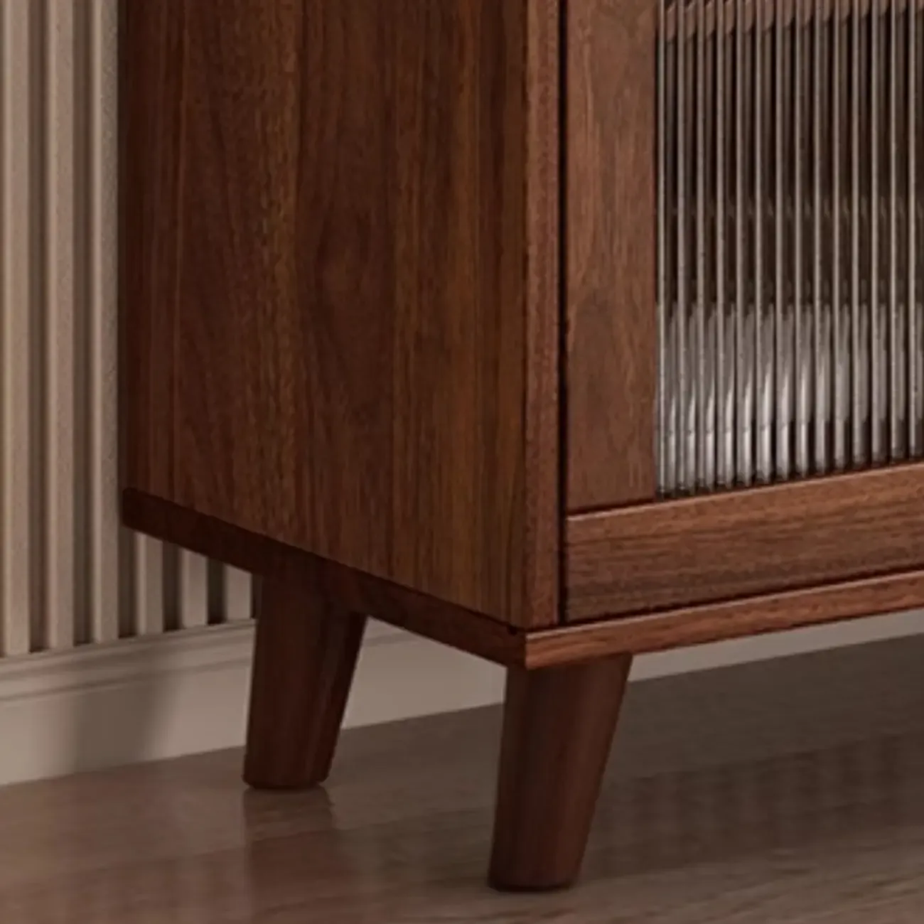 Modern Slab Buffet with Stone Countertop and Sliding Doors Image - 14