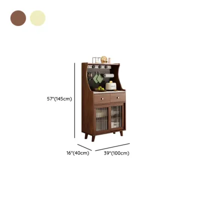 Modern Slab Buffet with Stone Countertop and Sliding Doors Image - 18