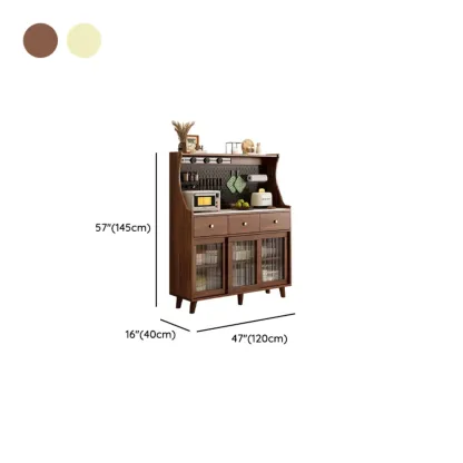 Modern Slab Buffet with Stone Countertop and Sliding Doors Image - 19