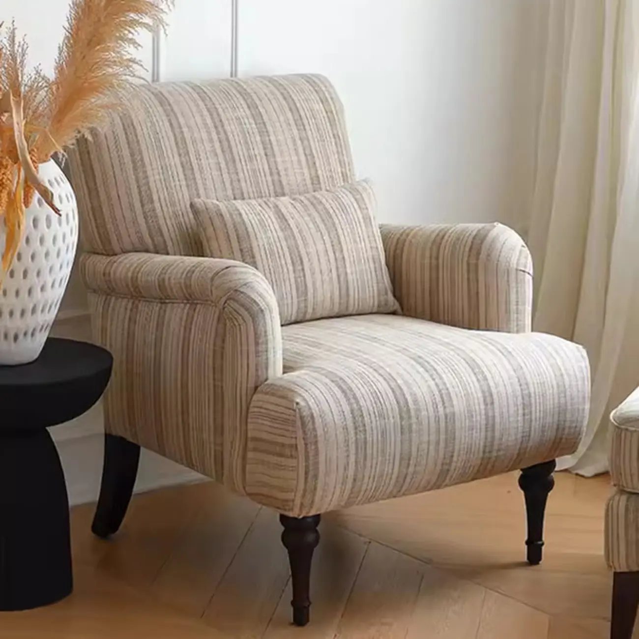 Modern High-Back Fabric Arm Chair for Living Room Image - 3 | homeyfad